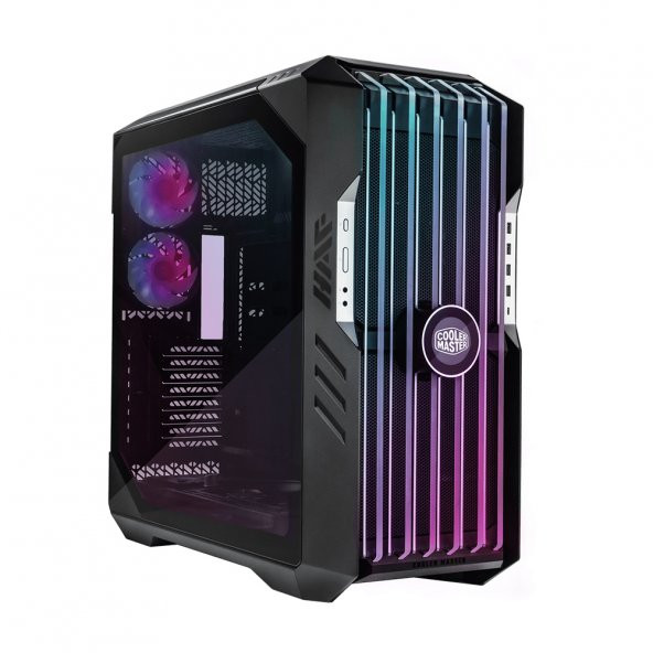 CM HAF700 EVO Tempered Glass ARGB Ledli LCD Ekran Mesh Ön Panel, Titanyum Gri Renkli FullTower Kasa