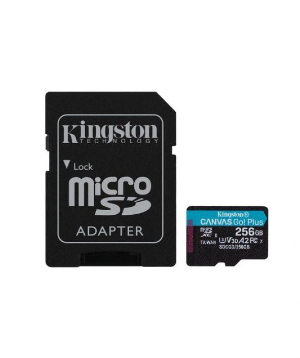 KINGSTON SDCG3/256GB 256GB microSDXC Canvas Go Plus 170R A2 U3 V30 Card + ADP