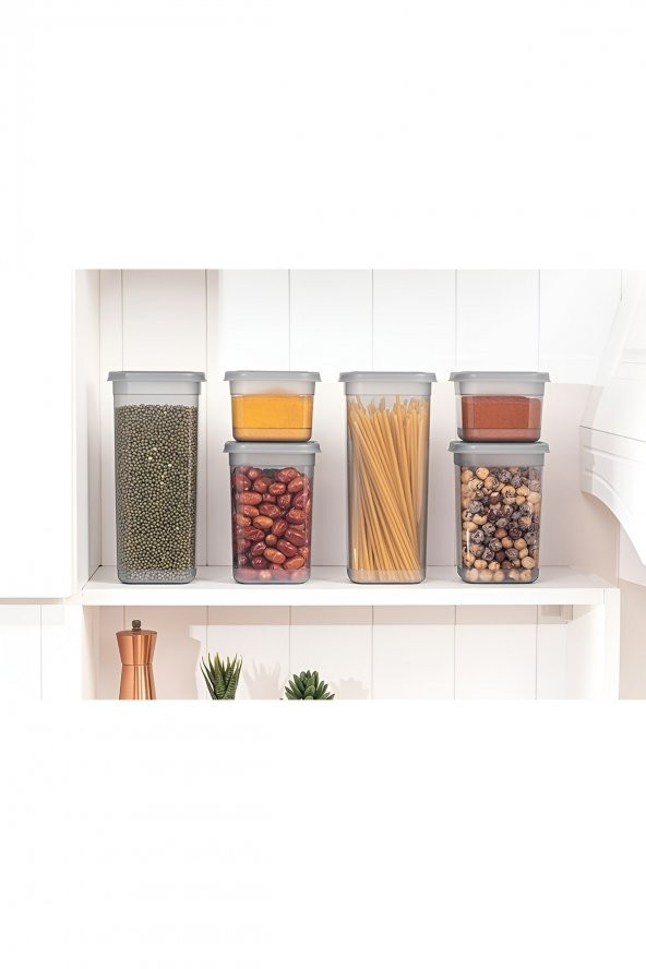 4 Adet 3lü Sızdırmaz Kapaklı Vakumlu Kare Erzak Saklama Kabı Seti 12 Parça - 3