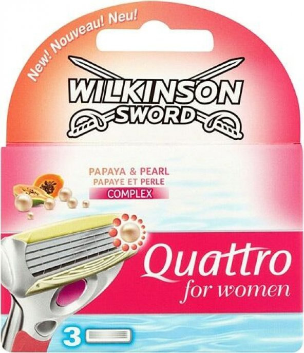 Wilkinson Sword Quattro Kadın Tıraş Bıçağı Yedeği 3'lü
