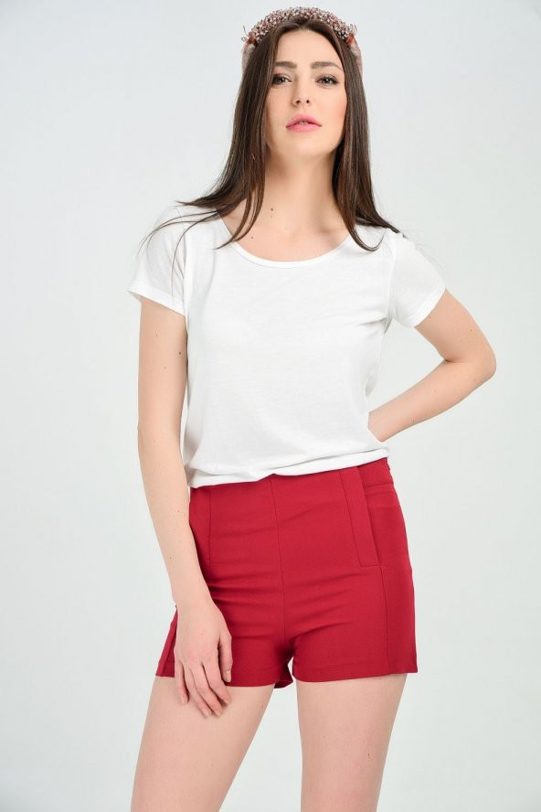Bordo Sus Cepli Atlas Krep Sort | Şrt14056