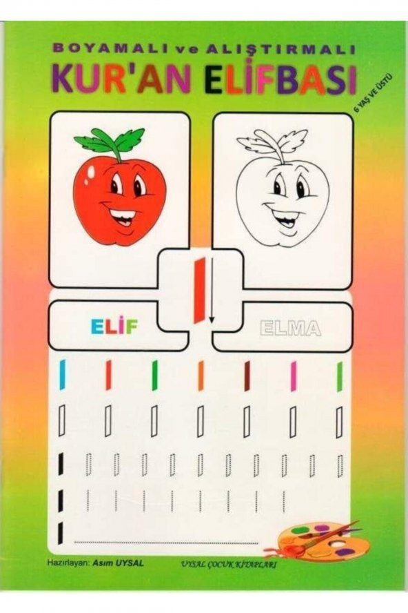 Uysal Yayınevi Boyamalı Alıştırmalı Kuran Elifbası, Asım Uysal, 20x28 Cm. ürün görseli