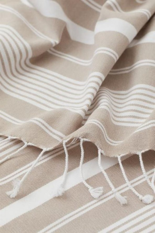 Mulberry Maryon Peştemal %100 Pamuk Banyo Havlusu Bej - 2