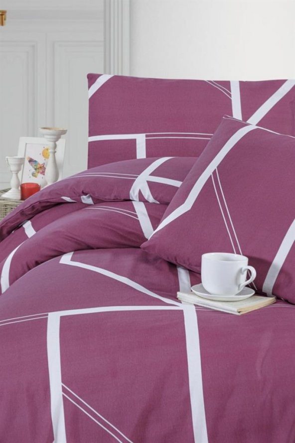 Nevresim Takımı Çift Kişilik 4 Parça 200x220- Mor - 2