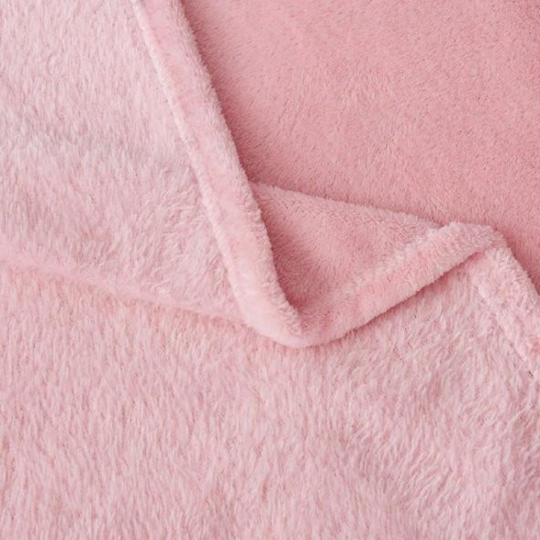 Wellsoft Battaniye,Televizyon Battaniyesi, Peluş, Polar Battaniye, Çift Kişilik 220*230 Pembe - 2