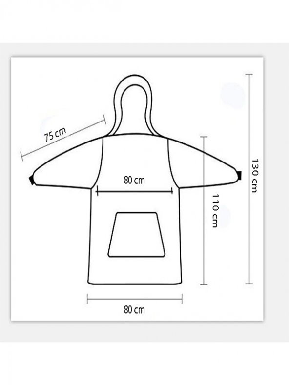 Wellsoft Kapşonlu Giyilebilir Tv Battaniyesi unisex Over size - Kırmızı - 3