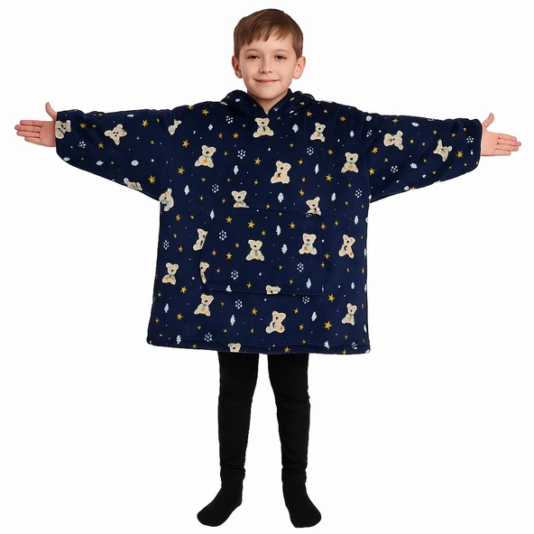 Çocuk Giyilebilir Battaniye Wellsoft Unisex Oversize - Resim 7