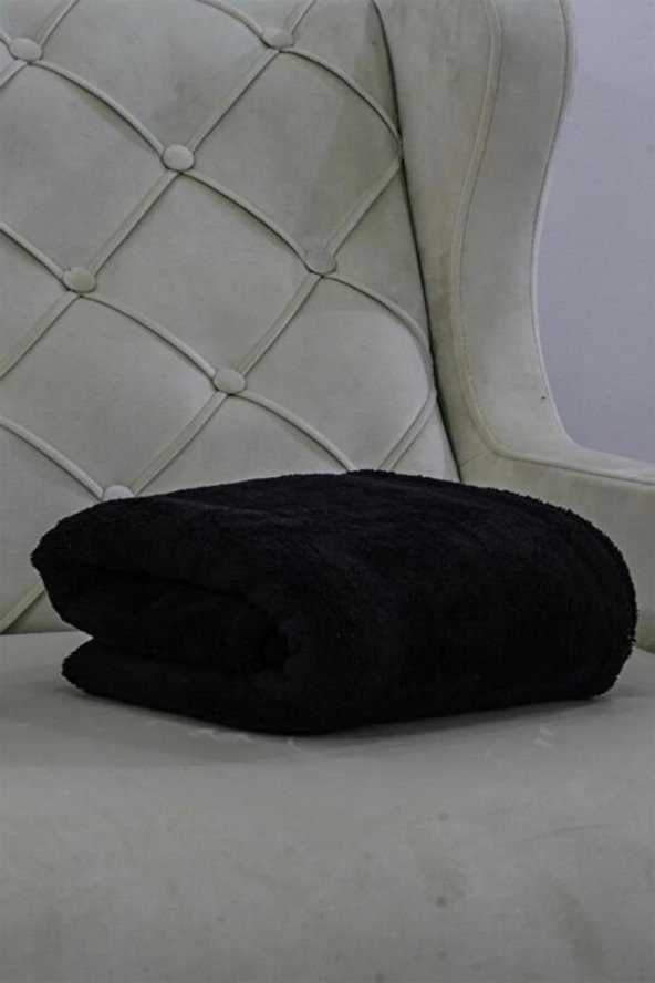 Wellsoft Battaniye Televizyon Battaniyesi Peluş Polar Battaniye Tek Kişilik 170*230 Siyah - 2