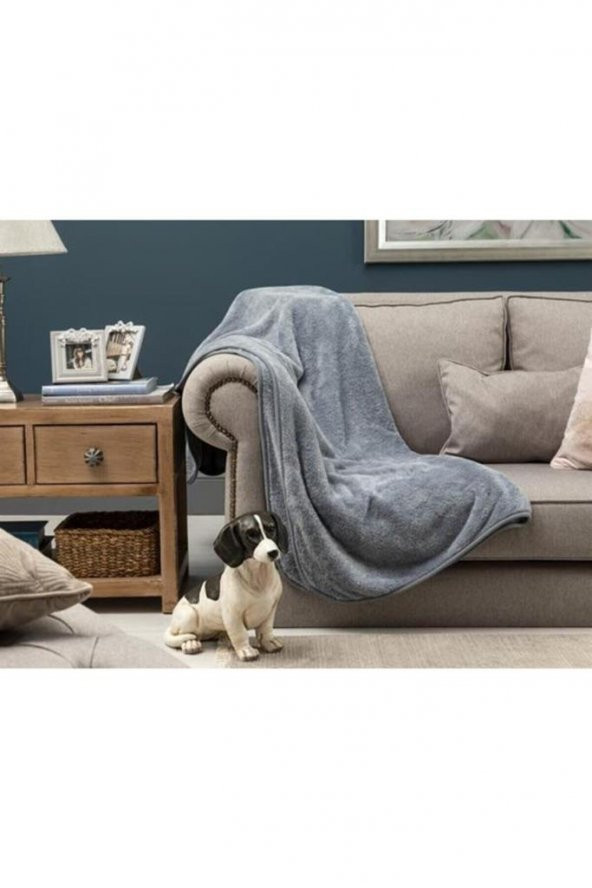 Wellsoft Battaniye Televizyon Battaniyesi Peluş Polar Battaniye Tek Kişilik 170*230-Gri - 2