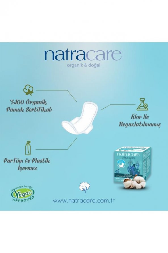 Natracare Organik Ve Doğal Kanatlı Ultra Ped Uzun - Gece 9lu Set - 90 Adet Ped - 2