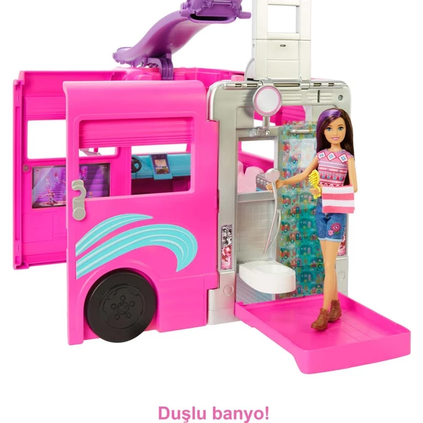 Orjinal Barbie'nin Rüya Karavanı Kaydıraklı ve Havuzlu Barbie Karavan - 3
