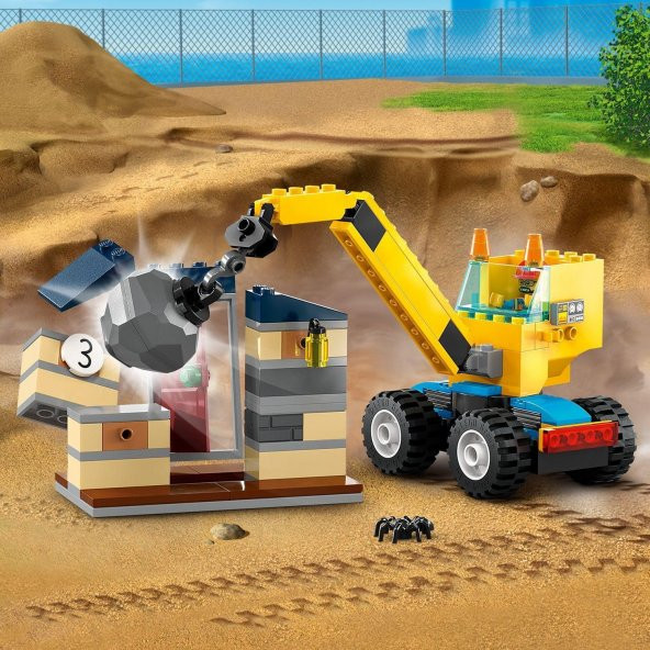 Orjinal Lego City İnşaat Kamyonları ve Yıkım Gülleli Vinç Lego City 60391 - Resim 3
