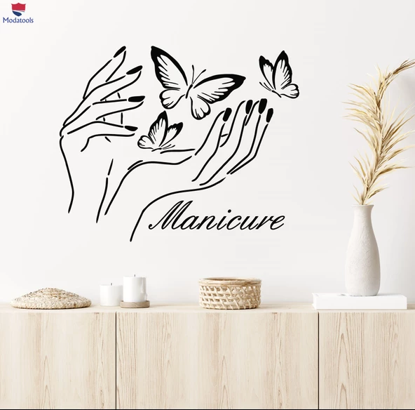 Tırnak Dekorasyon Duvar Sticker Tırnak Tasarım Lehçe Manikür Moda Kelebekler Güzel Eller Çıkartmalar