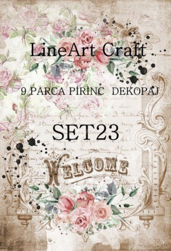 Lineart Pirinç Dekopaj Kağıdı 9 Parça Set-023 ürün görseli