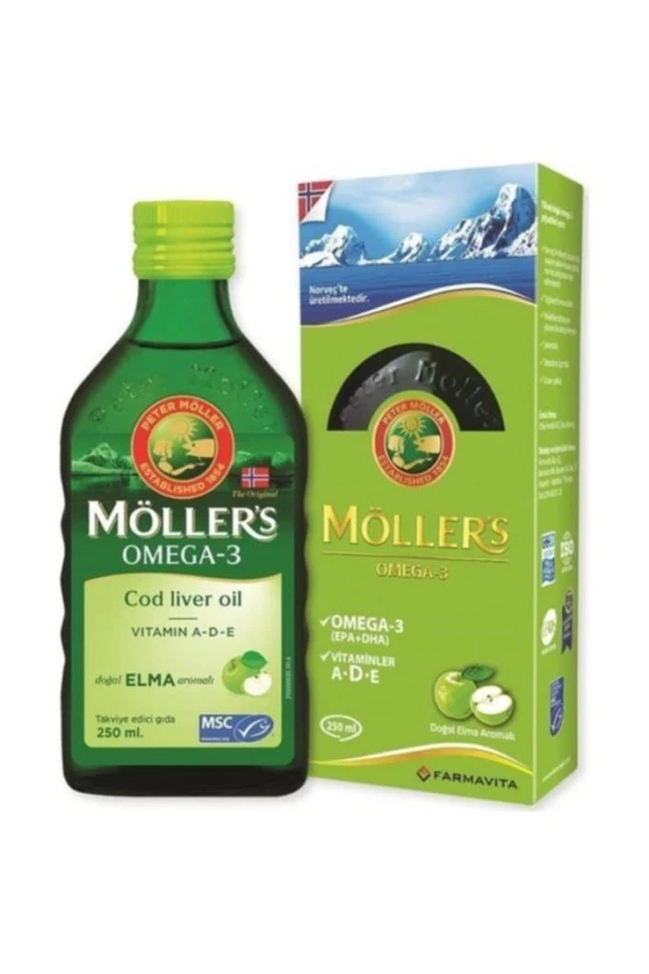 Möllers Omega 3 Elma Aromalı Balık Yağı 250 Ml-SKT:11/2025