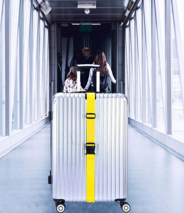 Balp 2 Adet Sarı Renk Valiz Bavul Emniyet Kemeri Bütün Valizlere Uyar En 4cm