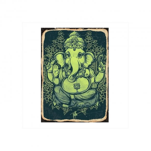 Ganesha Fil Tanrı Modern Ahşap Poster 10*20 Cm