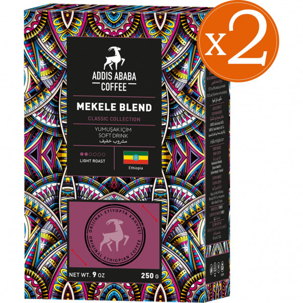 Addis Ababa Coffee Mekele Blend 250 Gr. (Çekirdek Kahve) x 2 Paket