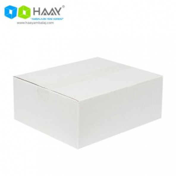 HAAY AMBALAJ 30x25x12cm Tek Oluklu Koli - Beyaz ( 10 ADET)