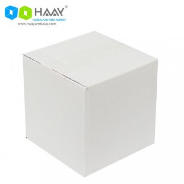 HAAY AMBALAJ 23x23x23cm Tek Oluklu Koli - Beyaz ( 10 ADET) ürün görseli 1
