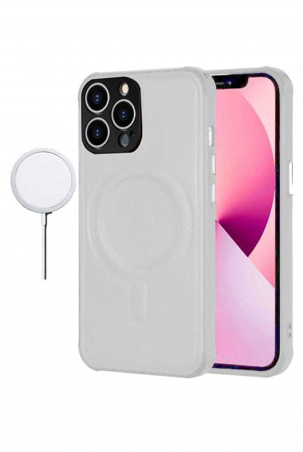 Iphone 11 Pro Max Uyumlu Deri Loop Magsafe Destekli Kablosuz Şarj Uyumlu Soft Deri Kılıf Kapak