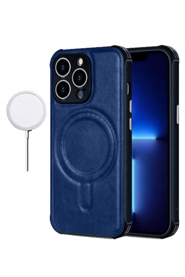 Iphone 12 Pro Max Uyumlu Deri Loop Magsafe Destekli Kablosuz Şarj Uyumlu Soft Deri Kılıf Kapak