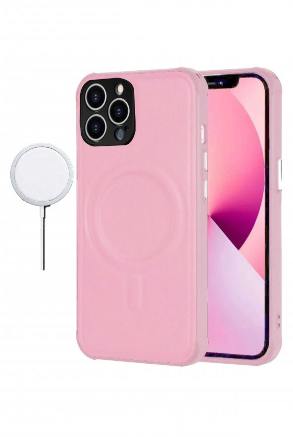 Iphone 13 Pro Max Uyumlu Deri Loop Magsafe Destekli Kablosuz Şarj Uyumlu Soft Deri Kılıf Kapak