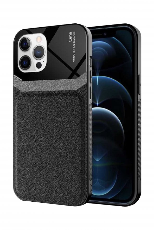 Iphone 13 Pro Max Uyumlu Özel Tasarım Ayna Görünüm Renkli Suni Deri Darbe Önleyici Nitro Kapak Kılıf