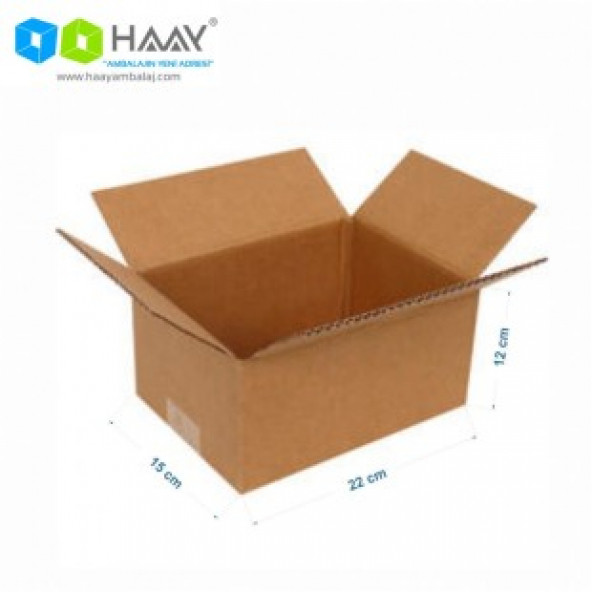 HAAY AMBALAJ 22x15x12cm Tek Oluklu Koli - Kraft ( 50 ADET) - Resim 3
