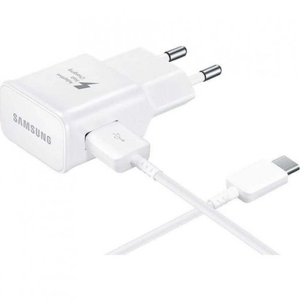 Samsung TA20 Adaptec Fast Charge. Hızlı Seyahat Şarjı UsbA to Type-C Kablolu Set Beyaz (Samsung Türkiye Garantilidir)