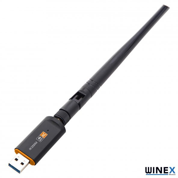 Winex 5Dbi Dual Band 2.4G+5G USB Wifi Adaptör Dongle AC 1200Mbps - 3