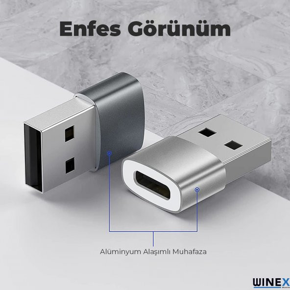 Winex UsbA to Type-C 3.1 Otg Çevirici Dönüştürücü Adaptör - 3