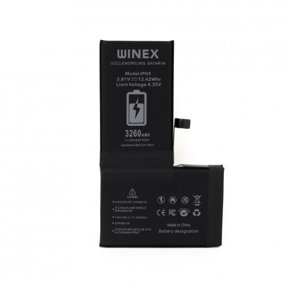 Winex İphone X Uyumlu Güçlendirilmiş Premium Batarya