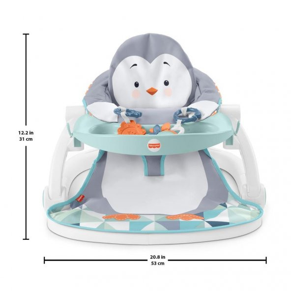 Fisher-Price Tepsili Ana Kucağı - Penguen Adası HBF27,Mama Tepsisi Hayvan Temalı Taşınabilir Ana Kucağı - 5