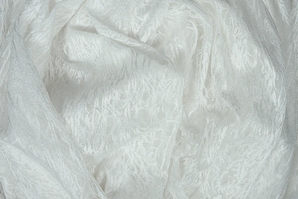 AĞAÇ DESEN KIRIK BEYAZ RENK TEK KANAT Hazır dikilmiş Pileli Fon Perde 300*260 cm - Resim 8