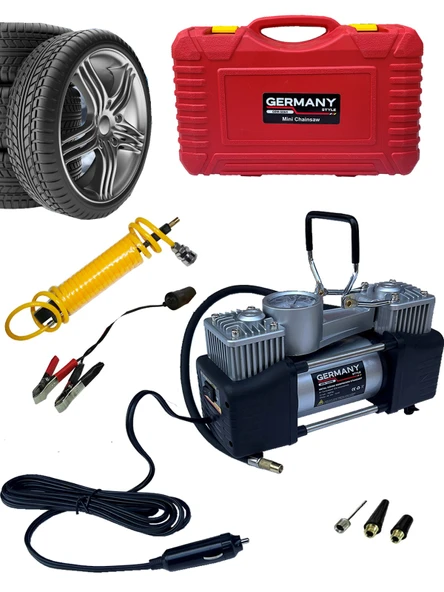 Germany Style Çift Pistonlu 12 V 150 PSİ Araç Araba Lastik Bot Şişirme Kompresörü - 2
