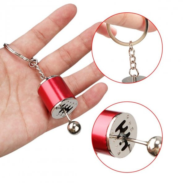 Zhltools Metal Araba Vitesi Dişli Anahtarlık Siyah - 3