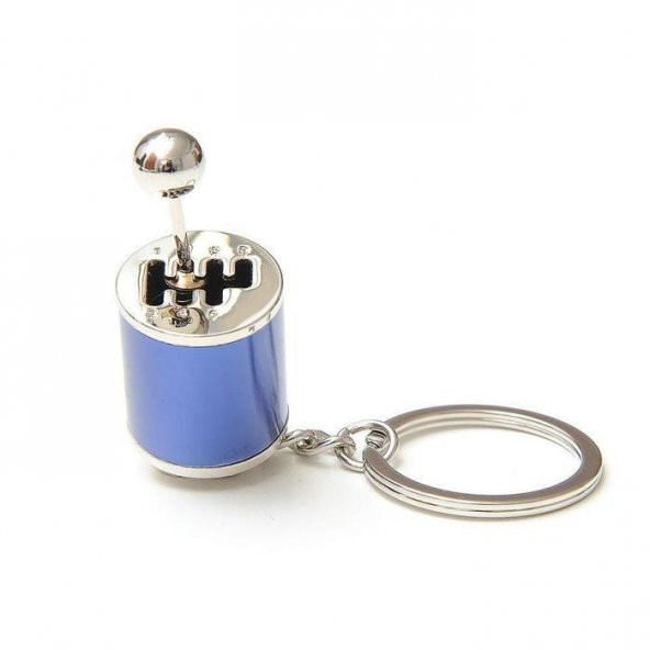 Zhltools Metal Araba Vitesi Dişli Anahtarlık Mavi - 3