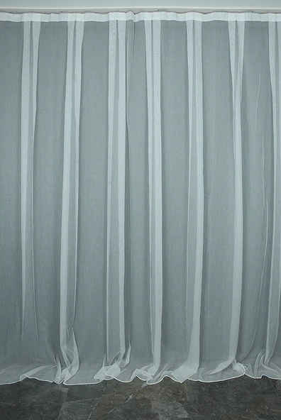 TTM DESEN KIRIK BEYAZ RENK TEK KANAT Hazır dikilmiş Pileli Fon Perde 300*260 cm ürün görseli