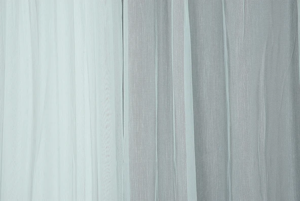 TTM DESEN KIRIK BEYAZ RENK TEK KANAT Hazır dikilmiş Pileli Fon Perde 300*260 cm - Resim 2