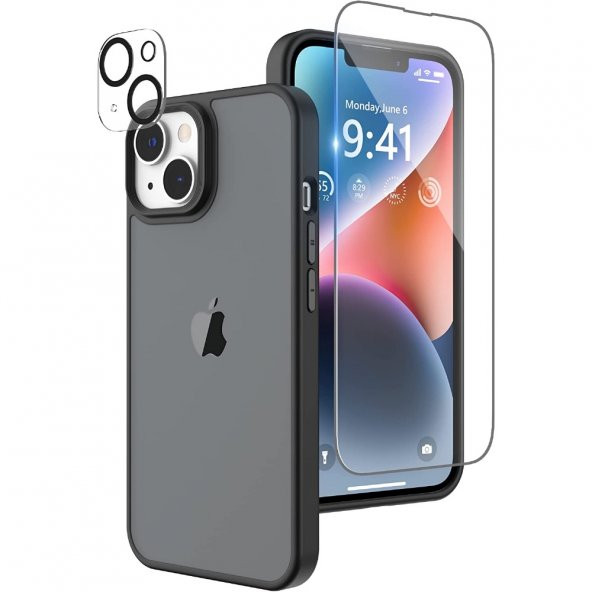 Smcase Apple iPhone 14 Plus Kılıf İmpact Alpin Köşe Korumalı  Nano Ekran Koruyucu  Kamera Koruyucu