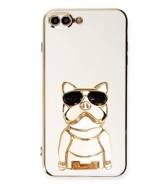 Smcase Apple iphone 7 Plus Kılıf Standlı Kamera Korumalı Bulldog Silikon - 6