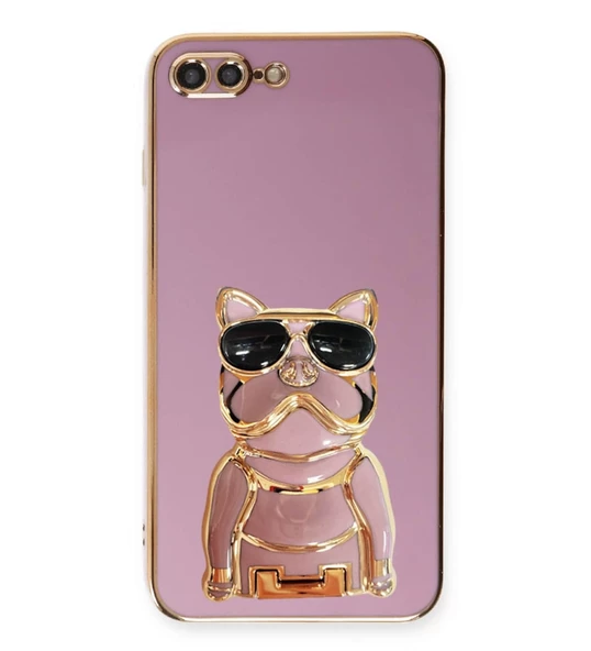 Smcase Apple iphone 7 Plus Kılıf Standlı Kamera Korumalı Bulldog Silikon - 4