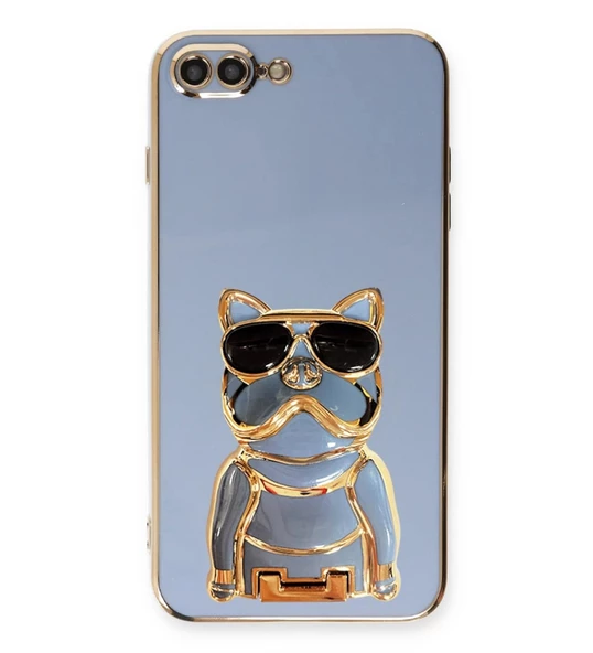 Smcase Apple iphone 7 Plus Kılıf Standlı Kamera Korumalı Bulldog Silikon - 5