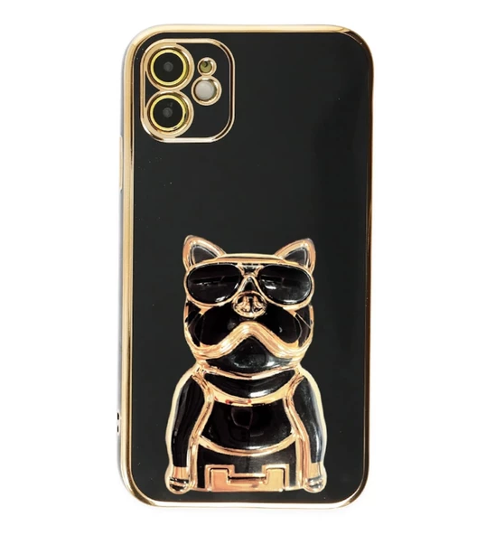 Smcase Apple iphone 11 Kılıf Standlı Kamera Korumalı Bulldog Silikon