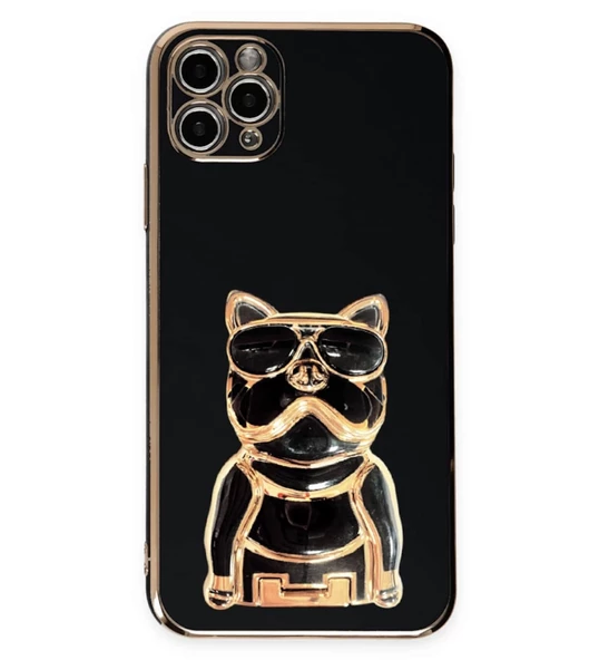 Smcase Apple iPhone 12 Pro Max Kılıf Standlı Kamera Korumalı Bulldog Silikon