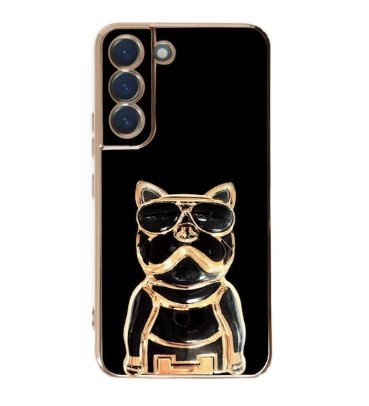 Smcase Samsung Galaxy S21 FE Kılıf Standlı Kamera Korumalı Bulldog Silikon