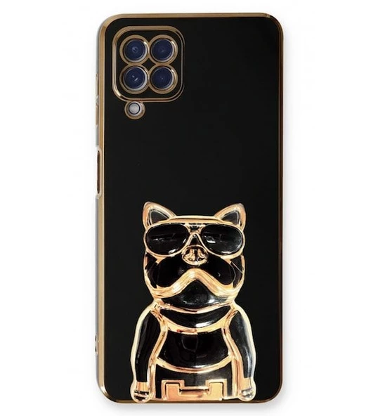 Smcase Samsung Galaxy M12 Kılıf Standlı Kamera Korumalı Bulldog Silikon