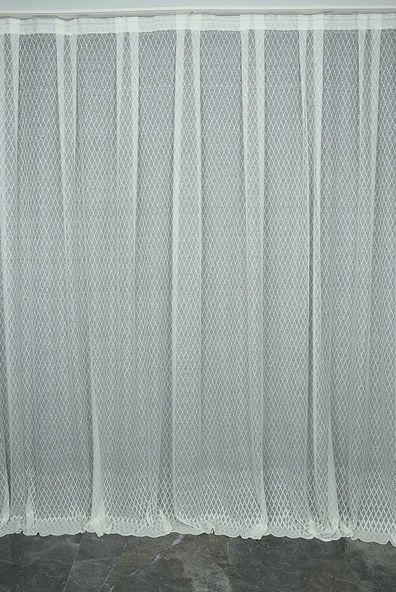 ÇAPRAZ BAKLAVA MODEL KREM RENK TEK KANAT Hazır dikilmiş Pileli Fon Perde 300*260 cm ürün görseli