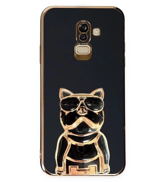 Smcase Samsung Galaxy A6 Plus 2018 Kılıf Standlı Kamera Korumalı Bulldog Silikon